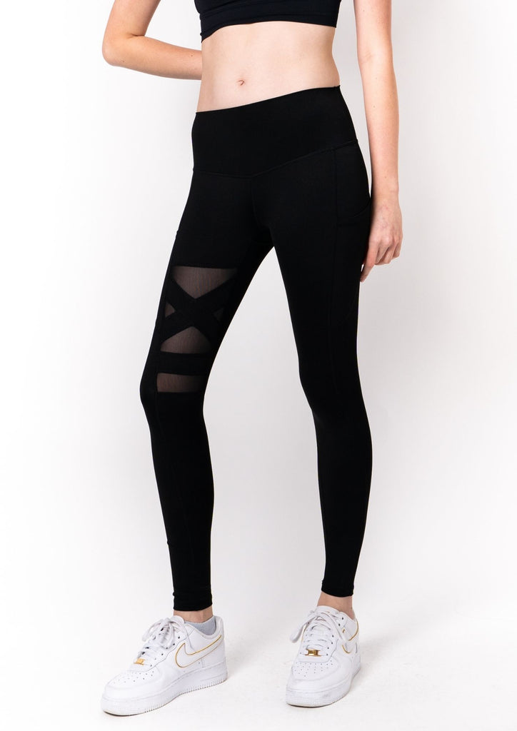 HIIT leggings with mesh cut outs in black | ASOS